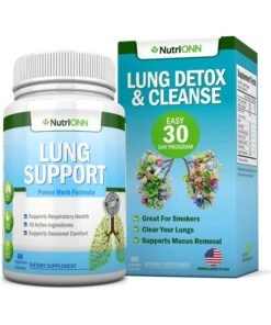 NutriONN Lung Cleanse - Powerful Lung Detox Program - 100% Vegetable Based - Great for Smokers - Supports Respiratory Health - Helps Reduce The Production of Mucus - Promotes Comfortable Breathing
