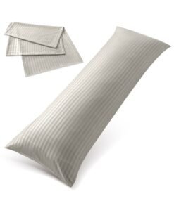 Hotel Linen Klub Long Body 1Pc Stripe Pillowcase - 100% Microfiber  with envelope closure, Soft and Durable Quality, Size : 45 x 125cm , Beige