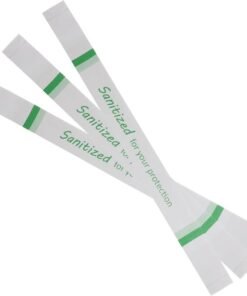 Germiwipe 500Pcs Sanitized Toilet Seat Band,Hotel Essentials, Printed Toilet Strips for Hotels Motels Hospitals (Green/White) TSB-500