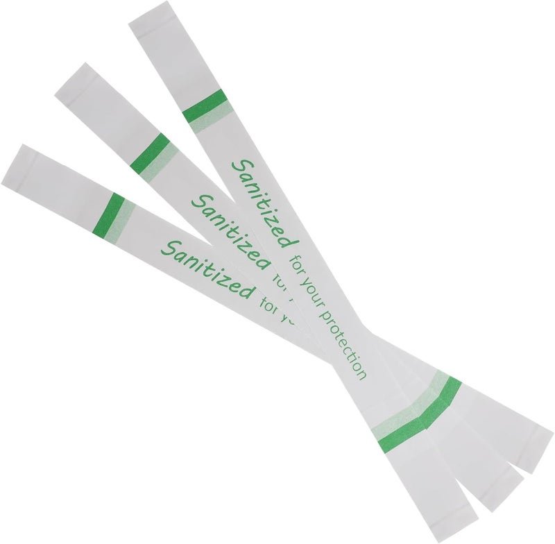 Germiwipe 500Pcs Sanitized Toilet Seat Band,Hotel Essentials, Printed Toilet Strips for Hotels Motels Hospitals (Green/White) TSB-500