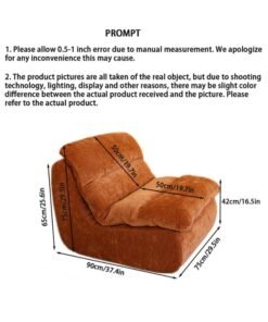 XINYUEMAIC compression sofa, high-density foam couch, chenille flannelette comfortable single chair, leisure reading chair, suitable for living room, bedroom, game room (caramel)