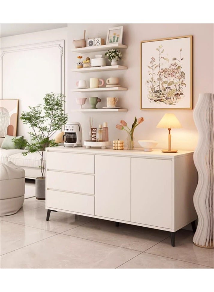 Storage Cabinet, Free Standing TV Cabinet with Drawer, Home Sideboard Cabinet, Entryway Console Cabinet Accent Table for Bedroom Hallway Dining Room, 140*40*75cm (DSG044, White) - Image 3