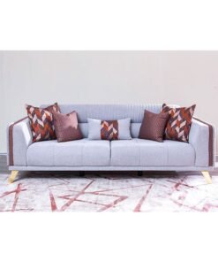 DANUBE HOME Roma 3 Seater Fabric Sofa Modern Design Three Seat Sofas Living Room Furniture 225x95x79cm Grey