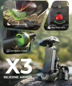Auger Bike Phone Holder, 360° Rotation & Anti-Vibration Quick Release Motorcycle Phone Mount, Bicycle Phone Holder, Handlebar Phone Mount, Scooter Ebike Accessories, Bicycle Accessories, for iPhone Samsung Google Pixel, Black - Image 3