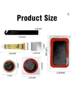 Alternative view of Puncture Bike Tire Repair Kit, 40 pcs Tire Patches and 4pcs Metal Rasps, 3 Tyre sealant，2 Valve，2 Crowbar，4 Rubber tube，Bicycle Tire Repair Kit, Practical Bike Tire Patch Kit Road Bike Tire Patch Tool Easy & Quick Repair for Bicycles(55pcs)