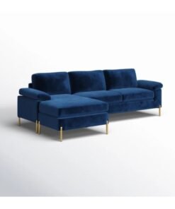 ALWASIT HOME Sophisticate Lian Velvet Sectional – L-Shape