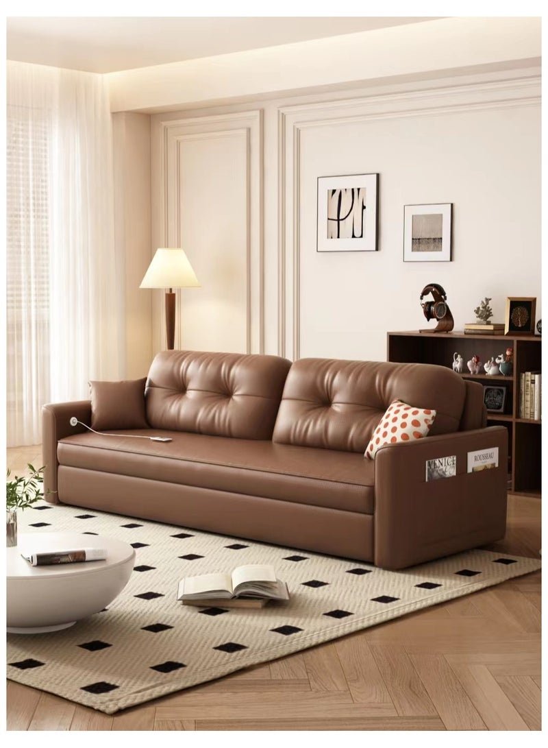 Organized Home Microfibres leather sofa bed dual-purpose foldable small apartment living room retractable multifunctional office apartment 2024 new