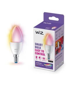 Wiz Smart LED Bulb RGB, 40W ,Wi-Fi And Bluetooth Connected Candle Bulb,Colors & Tunable Whites C37 E14,Compatible With Alexa And Google Assistant App Control