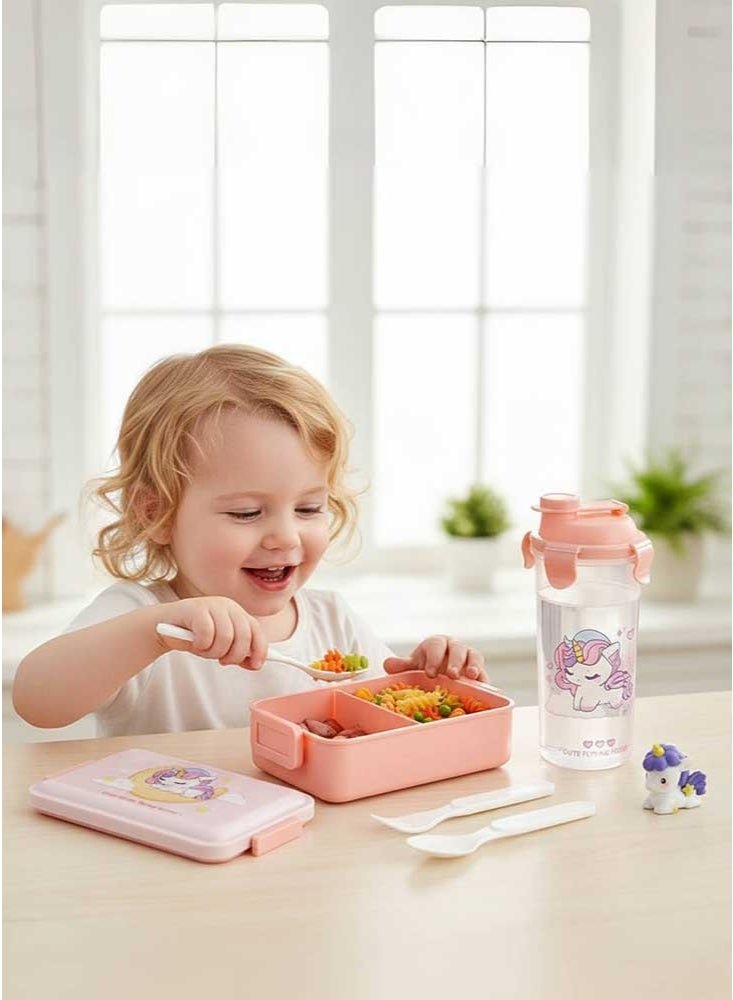 Super ZYouth Lunch Boxes with Water Cup Set for Kids, Bento Box for Children's School with Removable Divider, Leak-Proof Lunch Food Container