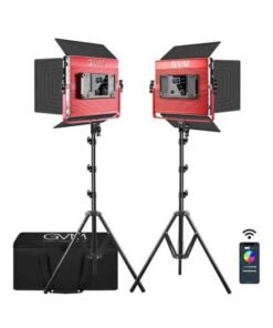 GVM Great Video Maker GVM 1200D-2L RGB + Bi-Color LED Studio Light Kit (2 Lights) – Adjustable 3200K–5600K, CRI 97+, Dimmable, Wireless App Control – Professional Photography & Video Lighting