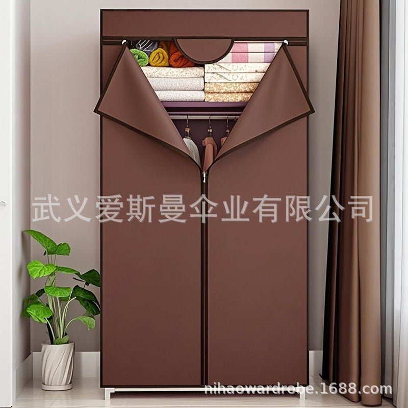 Simple Wardrobe Assembly Wardrobe Household Simple Storage Storage Fashion Steel Frame Modern Cloth Wardrobe