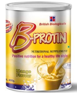 British Biologicals B-Protin Nutritional Supplement | Whey, Soy & Casein Blend | Immunity & Energy Support | Vitamin A, Folic Acid & Zinc | Supports Digestion | Gluten-Free | Mango Flavour | 400g