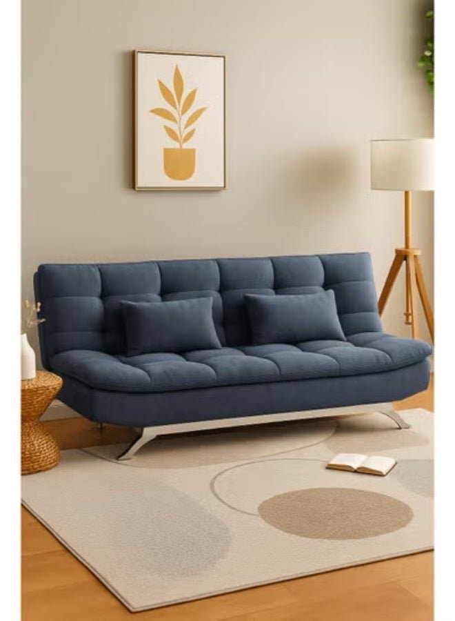 Harmony Home Suede Fabric Sofa Bed – Modern Folding Convertible Sofa Bed with Pillow, Compact Space-Saving Design for Living Room, Apartment, Dorm & Office - Grey
