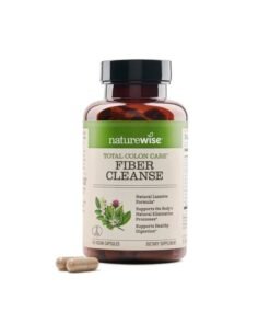 NatureWise Total Colon Care Fiber Cleanse with Herbal Laxatives, Prebiotics, & Digestive Enzymes for Healthy Elimination, Safe Digestion & Weight, Detox, & Gut Health [1 Month Supply - 60 Count]