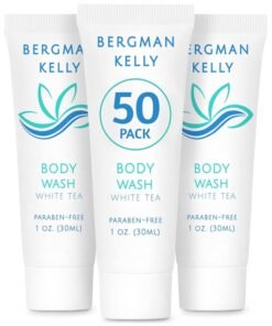 BERGMAN KELLY Travel Size Body Wash 1 fl oz 50 PK White Tea Delight Your Guests with a Revitalizing and Refreshing Hotel Body Wash Quality Mini and Small Size Guest Hotel Toiletries in Bulk