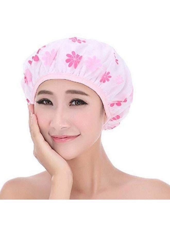Zinkit Enterprise Zinkit Enterpris Shower Cap Set of 6 for Women, Reusable Waterproof Elastic Eva Free-Size Bathroom Shower Caps - for Homes, Spas, Salons, Hair Treatment, Beauty Parlors
