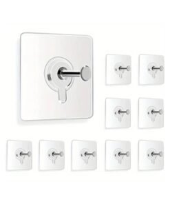 LDQ 10 Pack Self Adhesive Plastic Wall Hooks - Heavy Duty 5.9 lbs Max - Picture Hangers for Home and Office Decor, Easy Hooks for Wall Decoration