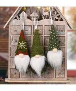 AUTOYSUR Hanging Christmas Gnome, Plush – Green
