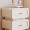 fashionhome Multipurpose Use Modern Aesthetic Design Nightstand Durable Solid Wood Bedside Table Bedroom Chest of Drawers Round Edge Side Table Storage Cabinet 50x40x50