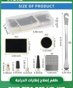 Alternative view of GROIC 34 Pieces Bicycle Tire Repair Kit Includes Bike Tube Patches Self Adhesive Bicycle Tire Patches, Metal Rasps, Bicycle Tire Lever Bike Tyre Spoon Iron Changing Tool, Valve Set for Road Mountain Bikes