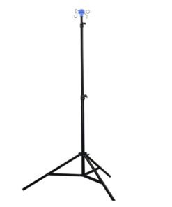 XiuWoo Extendable Metal IV Poles, Portable Tripod IV Poles Stand, Collapsible IV Drip Bag Floor Stand, Steel Infusion Stand with 4 Hook for Travel, Hospital, Clinic, Home Care Adjustable 70-210cm