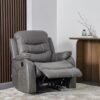 DANUBE HOME Adric Recliner Faux Leather Sofa Accent Relaxing Chair Metal Leg Single Seater Modern Design Living Room Furniture Dark Grey Dark Grey 82x80x98cm