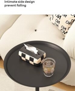 Alternative view of XiuWoo Retro Style Sofa Side Table, Light Luxury Style Coffee Table for Serving Guests, Side Table for Living Room Balcony Bedroom 40*40*60 cm