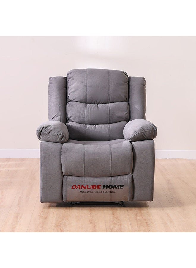 DANUBE HOME Mina 1 Seater ManuaFabric Recliner With Cupholder and Pockets Modern Design One Seat Relaxing Chair Living Room Furniture 97x84x103cm Dark Grey - Image 4