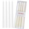 MOMENT 4 Pack Tall White Taper Candles, 24cm (H) Dripless, Unscented Dinner Candle, Smokeless Taper Candles, Paraffin Wax with Cotton Wicks