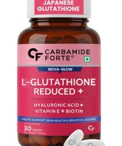 CARBAMIDE FORTE L Glutathione Reduced +  500mg Tablets For Skin Heath | L Glutathione With Hyaluronic Acid, Vitamin E, Lycopene & Biotin– 30 Veg Tablets