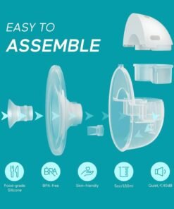 Paruu P16 Electric Breast Pump, Hands-Free Wearable Breast Pump Strong Suction, Low Noise, 4 Modes & 12 Levels, Portable, 2 Pack - Image 3