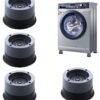 DMG 4Pcs Anti Vibration Pads, Washing Machine Base Feet, Anti-Slip Boosting Shock Absorption and Noise Reduction Pads with Suction Cups for Washer and Dryer Stand Protecting Base