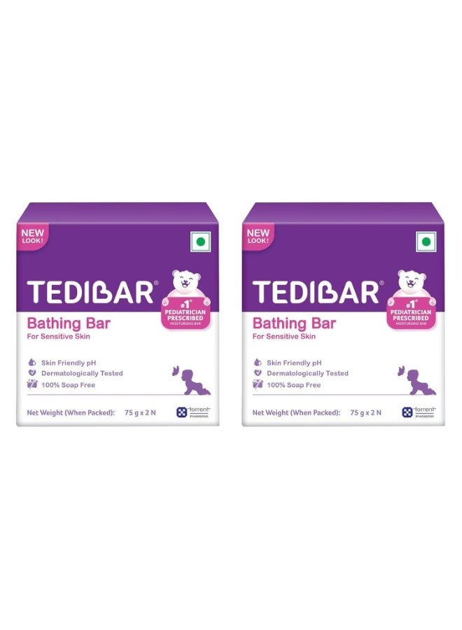 CURATIO Tedibar Baby Bathing Bar 75 g Each Pack Of 2