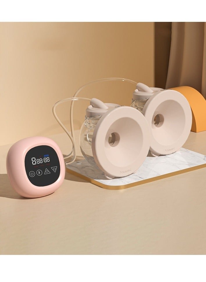 MIXDE Electric Wearable Hands-Free Breast Pump with 30 PCS Breastmilk Storage Bags, Low Noise & Painless, LCD Display, 3 Modes & 9 Levels