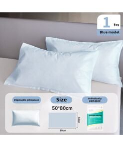 Disposable Cute Pillowcase Travel Portable Winter Thickened Large Household Double Hotel Supplies Suit Wholesale-Color:Sky Blue -Specifications: Sterile And Thickened