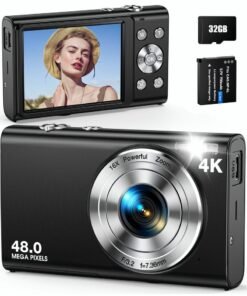 Milatech Digital Camera, Autofocus UHD 4K Vlogging Camera with 32GB Card, 48MP 16X Digital Zoom Digital Camera