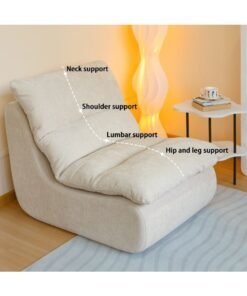 Alternative view of XINYUEMAIC compression sofa, high-density foam couch, chenille flannelette comfortable single chair, leisure reading chair, suitable for living room, bedroom, game room (off white)