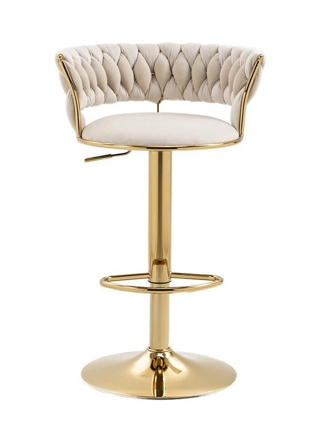 Swivel Velvet Beige Bar Stools, Adjustable Counter Height Barstools Gray Bar Chairs Modern Counter Stools