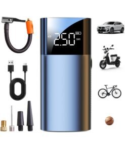 Tire Inflator Portable Air Compressor, Tire Inflator with LCD Display, with 3600mAh Rechargeable Battery Air Pump Inflator for Car Tires, Motorcycle, Bike, Basketball, Other of inflatables