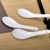 Ceramic Spoon Pure White Hotel Supplies Spoon Rice Spoon Pure White Spoon Spoon Soup Spoon Daily Tableware-Color:Mixed Grade Reinforced Two Needles, About 12.5cm Long, 1000 Pieces Per Box