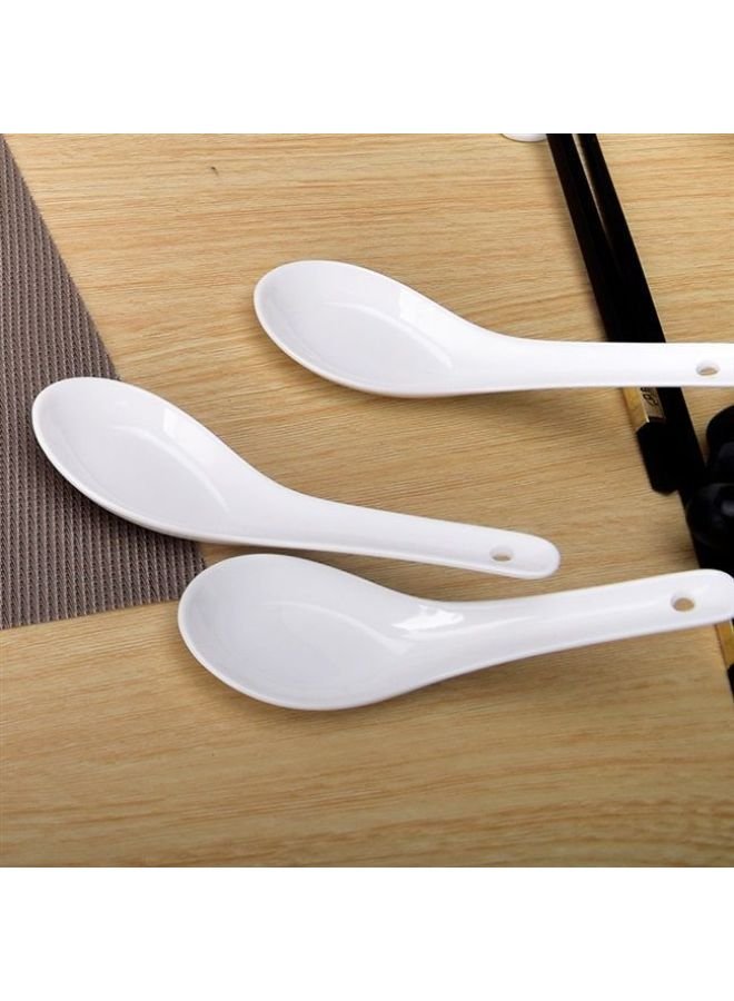 Ceramic Spoon Pure White Hotel Supplies Spoon Rice Spoon Pure White Spoon Spoon Soup Spoon Daily Tableware-Color:Mixed Grade Reinforced Two Needles, About 12.5cm Long, 1000 Pieces Per Box