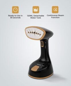 GEEPAS Handheld Garment Steamer Equipped with Stainless Steel Head 120 ml 1470 W GGS25034 Black