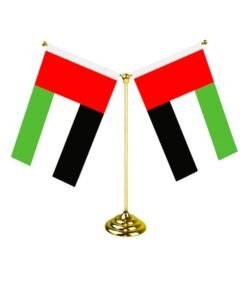 Desktop Flag Holder Desk Small Flag Stand Base Y Shape Double Mini Flags Pole Office School Conference Table Decoration (without flag)
