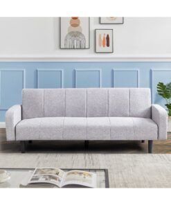 Home Box Rome 3-Seater Fabric Sofa Bed with Side Pocket 80 x 78 x 206 cm