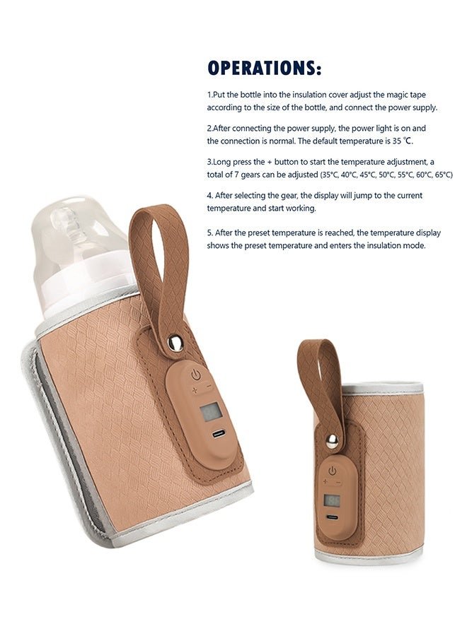 ABOUTBABY Baby Bottle Warmer, Baby Bottle Warmer Portable, Rechargeable Baby Bottle Warmer to Go, Temperature Adjustable Portable Baby Bottle Warmer - Image 4