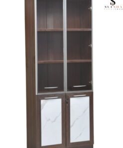ALWASIT HOME Modern Wooden File Cabinet 4 Door ,Glass Door Cabinet