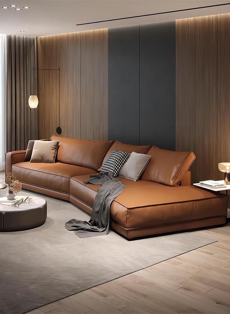 AAF FURNITURE Light Luxury Style Furniture Combination Sofa Set Brown Without Pillow