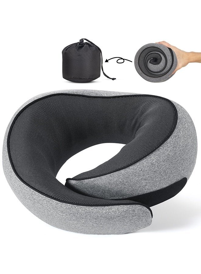 meayul Travel Pillow, Travel Neck Pillow for Airplanes Car, Memory Foam Travel Pillow, Sleeping Essentials for Long Flight 360° Head Support Degree Comfort and Breathability
