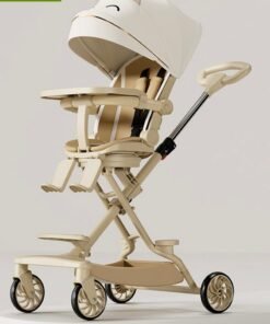 ZAYVA Lightweight Baby Stroller, Multifunctional High-View Travel Stroller, One-Hand Folding for Newborns, Infants & Toddlers, with Detachable Dinner Plate, Adjustable Sunshade, and 180° Reversible Reclining Seat