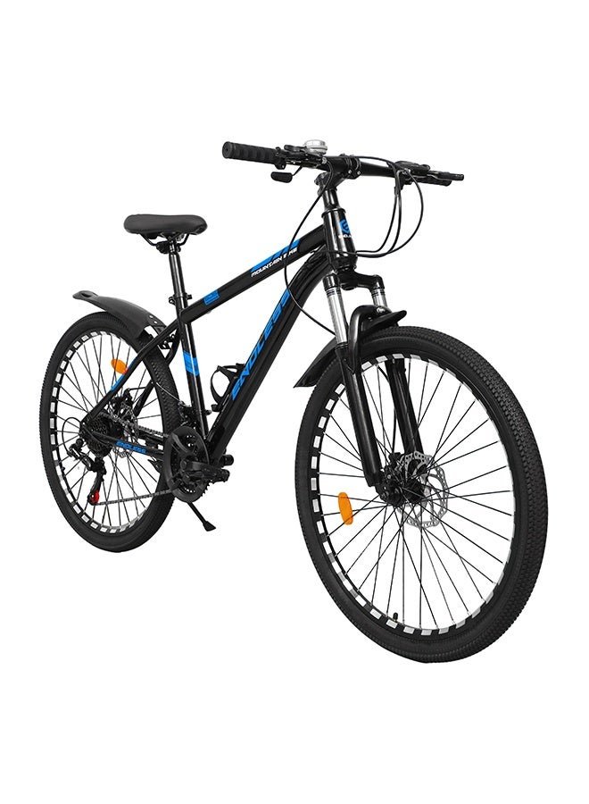 ENDLESS Aluminium Mountain Bike | 17 Inch Frame Size | 26 Inch Wheel Size | 21 Speed Shimano Gear | Dual Disc Brakes | Bike For Men & Women | Black Blue Color